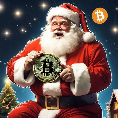 bitcoin, santa claus, cryptocurrency, bitcoin, christmas, crypto,