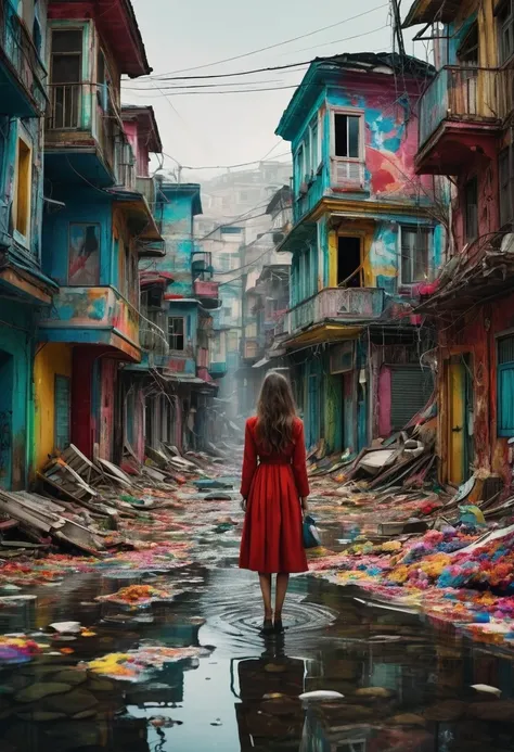 She projected her fears in bleak images.,The images of places on earth were sad and fantastic at the same time incredible., The colors were bright but chaos and order dominated, everything looked different, nothing real, everything incredible and fantastic...