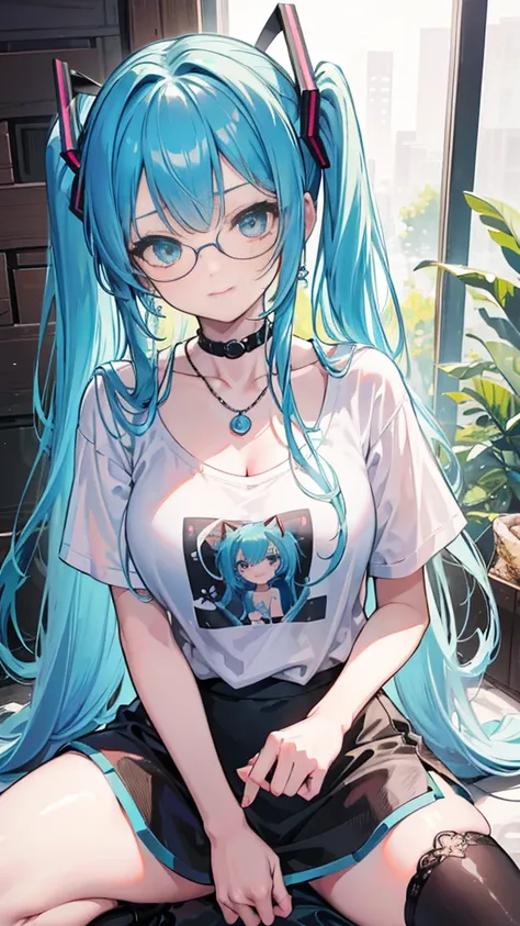 Masterpiece, high res, beautiful art, professional artist, 8k, art style by sciamano240, very detailed face, very detailed hair, very detailed clothes, Hatsune Miku, perfectly drawn body, beautiful face, long hair, light blue hair , very detailed blue vert...