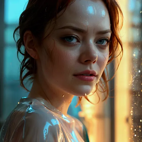 emma stone all wet in transparent clothes hitting siririca with lust in her eyes