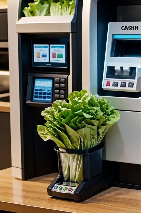 Cash Machinr dispensing lettuce