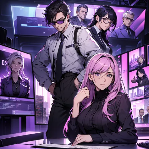 In one image divided into four sections, an architect male, a logician female, a commander female, and a debater male appear, each in distinctive poses against a unified backdrop with shades of purple.