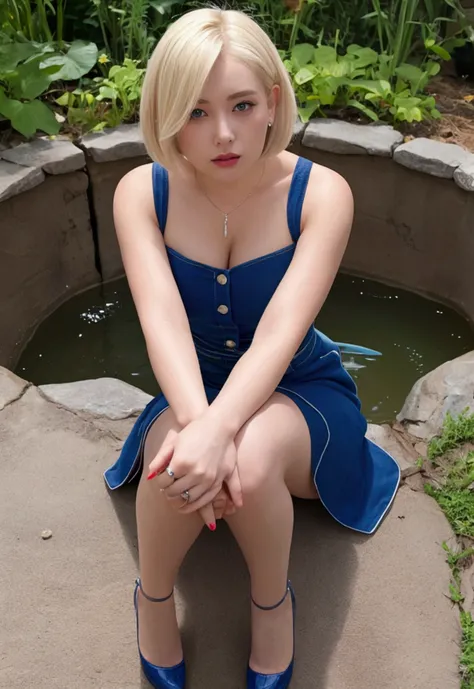 Blonde Bob Gal Standing　Knee-deep shots