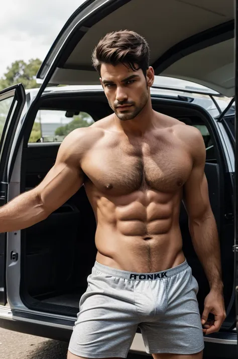 A man in trunk underwear 