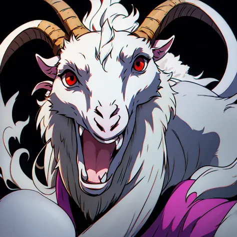 Evil goat black background