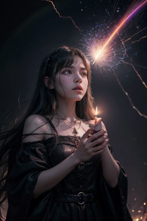 The master witches advanced towards the young witch with their eyes glowing an ominous red, casting ancient and powerful spells that distorted reality itself. The air around them pulsed with dark energy, tearing apart the fabric of existence and opening ri...