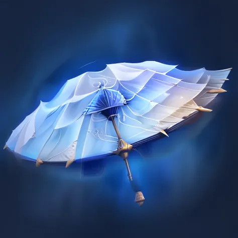 a blue parasol，retro，classic umbrella，