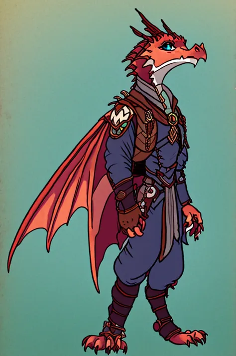 (((male, solo, winged kobold boy, dark red scales,fantasy clothes, artficer,steampunk, dragon wings, dragon tail, small, chibi))...