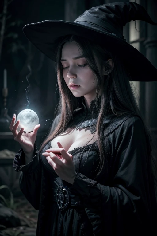 The witch, whose eyes once reflected the light of the full moon with a mesmerizing silver glow, now wore a dark and tired look. The years of practicing the occult arts had left deep marks on her soul. Every spell cast, every pact sealed had a price, and sh...