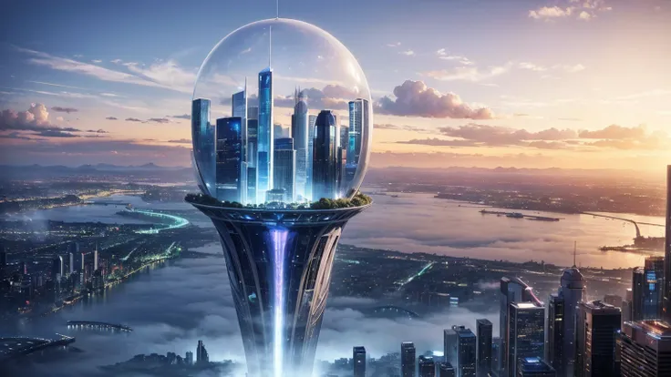 (Best quality,4K,8K,A high resolution,Masterpiece:1.2),Ultra-detailed,(Realistic,Photorealistic,photo-realistic:1.37),Futuristic floating city,Futuristic technology,Huge urban high-tech tablet platform,Airship,Floating in the sky,Futuristic city,Small airs...