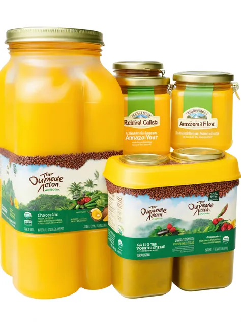 Main Text:
"The authentic Amazonian flavor, now in two sizes!"

Secondary Text:
"Choose the perfect size for you:

Great to share with family.
Small to carry everywhere."
Call to Action:
"Discover your favorite and experience natural freshness."