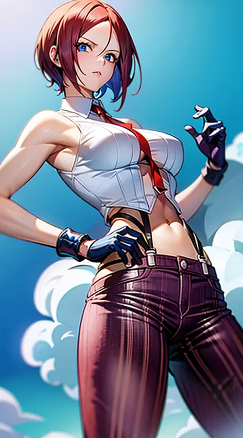 blue mary sexy kof female character without bra