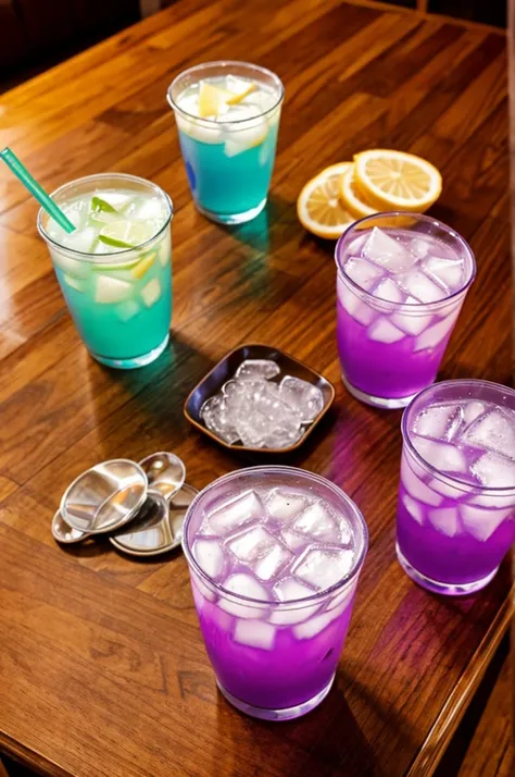 A table full of lean and double cup drinks