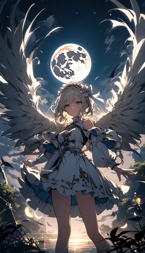 angel, moon, moonlight, 8ก