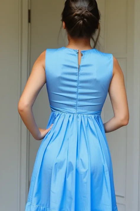 Create a girl wearing no dress with back side 