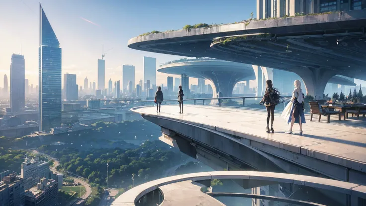 (Best quality,4K,8K,A high resolution,Masterpiece:1.2),Ultra-detailed,(Realistic,Photorealistic,photo-realistic:1.37),Futuristic floating city,Futuristic technology,Huge urban high-tech tablet platform,Airship,Floating in the sky,Futuristic city,Small airs...