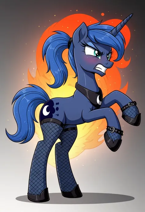 Pony  angry  Princessa luna in   in fishnet tights  b 