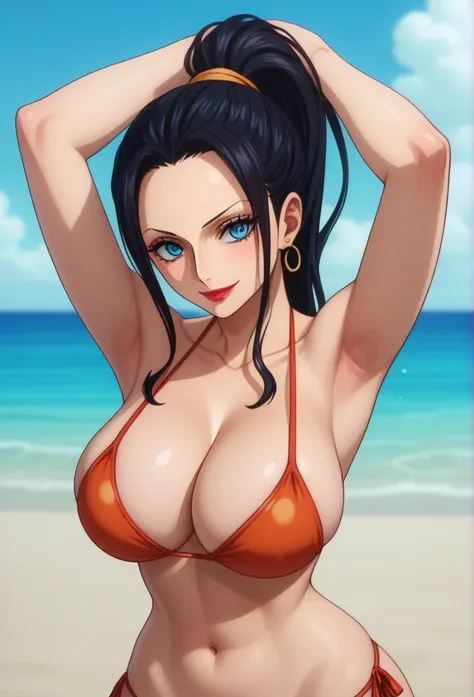 score_9, score_8_up, score_7_up, source_anime, anime screencap, one_piece_style, nico robin, black hair, long hair, blue eyes, l...