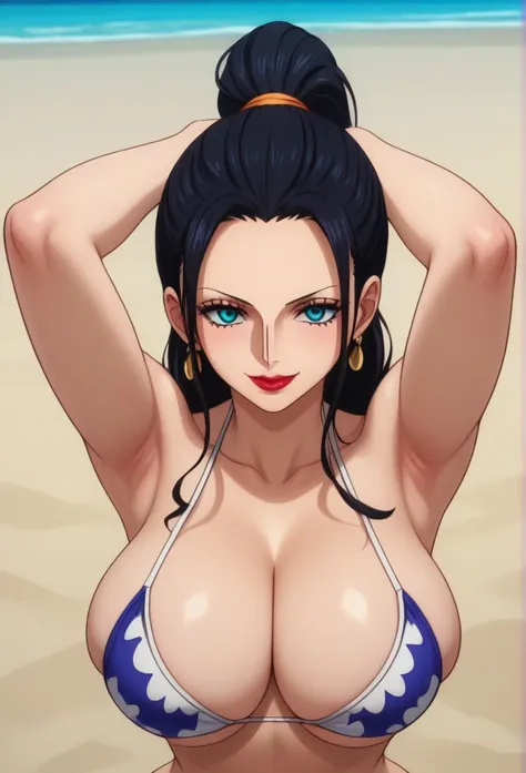 score_9, score_8_up, score_7_up, source_anime, anime screencap, one_piece_style, nico robin, black hair, long hair, blue eyes, l...