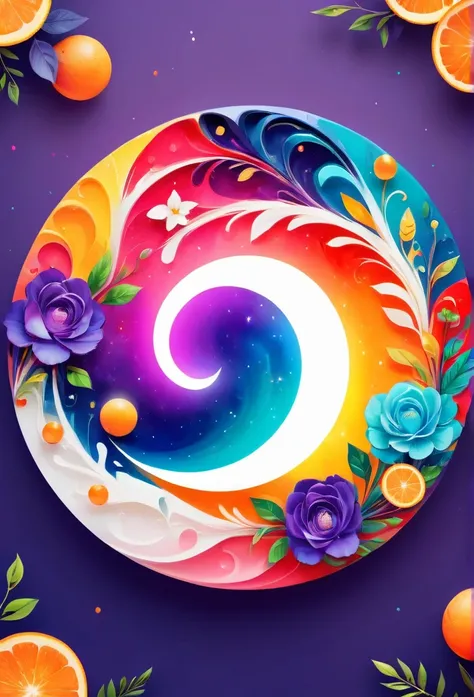 Circle-shaped logo for nail salons
Logo with full moon motif
The full moon is strewn with orangenails
a close up of design with a number on it, behance art, octane 8, painted with colour on white, adobe illustrator art, cinema 4d colorful render, official ...