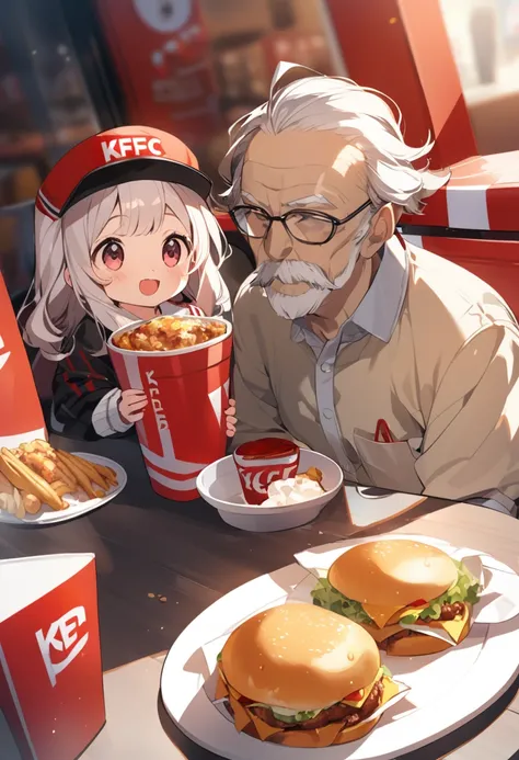 A KFC grandpa and a cute McDonald&#39;s sister