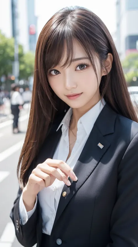 natural beaxty japanease 
table top、highest quality、genuine、Super detailed、finely、High resolution、8k wallpaper、one beautiful woman、、、light brown disheveled hair、wearing a business suit、sharp focus、perfect dynamic composition、beautiful and detailed eyes、thi...