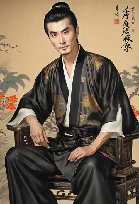 handsome man,style of Huang Guangjian