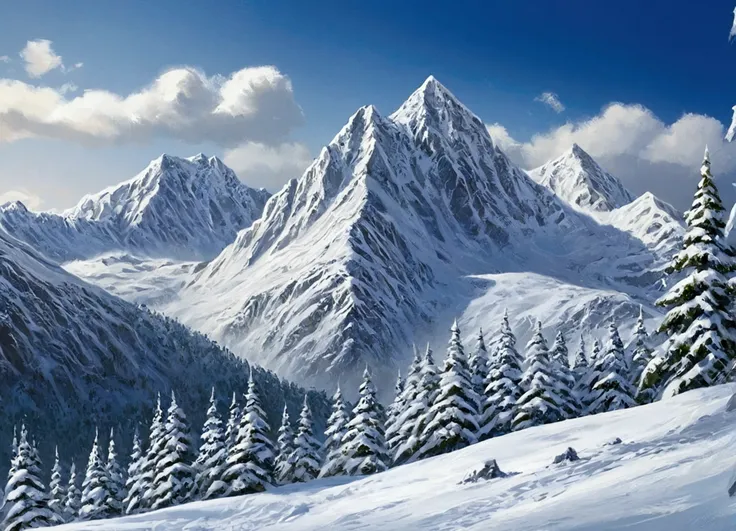 snowy mountains