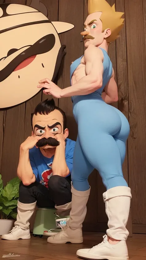 Mustachioed Butt-head from the cartoon &quot;Beavis and Butt-head&quot;