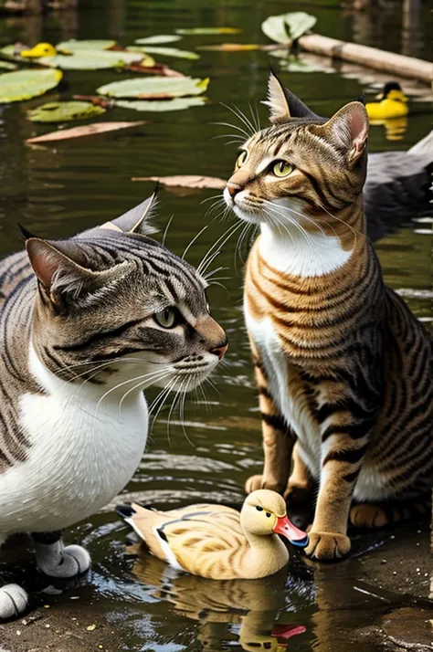 Cat and duck