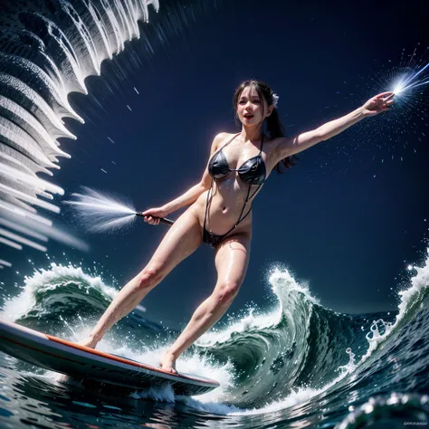 (ZoomedOut:1.28, Wide-shot) ZoomLayer (Epic photo of surfer magazine:1.37). (Full of Water, Everything Wetted:1.4) WetHair (extremely detailed Cute Girl in RED)(SparklingHighlights:1.28), Dynamic Joyful Expressions LifeLike Rendering (ManoErina:1.0) . Over...