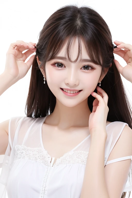 South Korea　Beauty　clothes　smile　White background