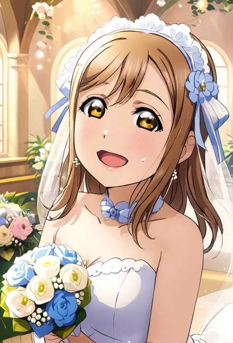 ultra-realism、one girl, hanamaru kunikida、tears、happy、wedding dress、background wedding venue