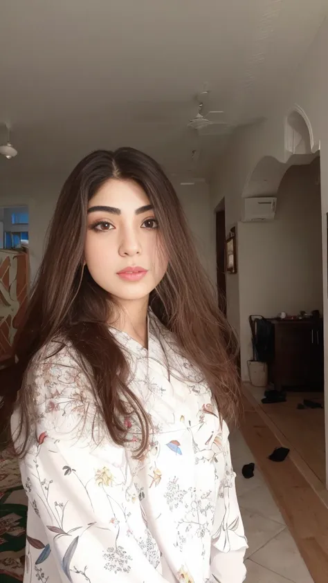 Turn this photo of me into a painting with full details that looks like me and is 3D. Im Persian girl.