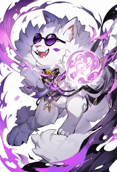 Kato - 400 y.o. familiar. Kato is a familiar - magical animal, that can use magic for his own protection and safety. He represents himself in a vision of a small white cat with fluffy fur and a slight purple colour around it, usually wearing round black su...