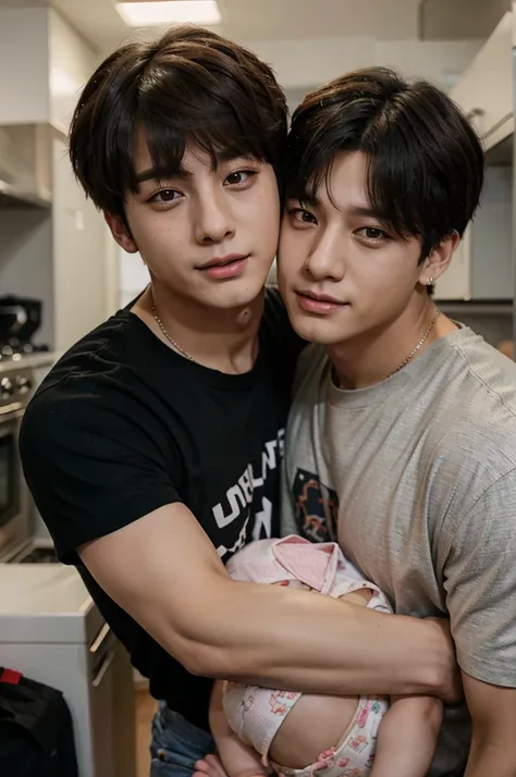 Jungkook from BTS with his baby boy