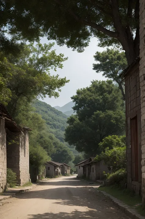 The entrance to the village, with trees that sway violently in the wind. The mood is tense, and the villagers begin to hide in their homes.