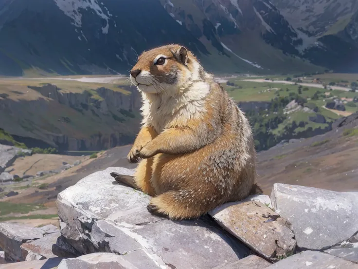 masterpiece,marmot,white background,anime