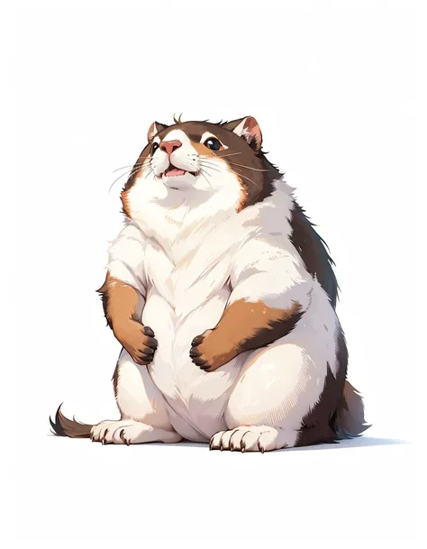 masterpiece,marmot,white background,anime