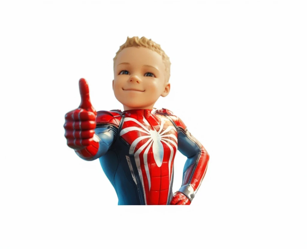 Traduzir textos com a câmera
3 year old white boy with short curly blonde hair, is standing giving thumbs up 👍🏻, he is smiling. best image quality, 3d style.