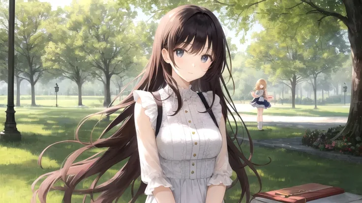 masterpiece, woman, kawaii, midday, in the park