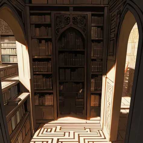 Bookshelf,front,No people,Fantasy,maze