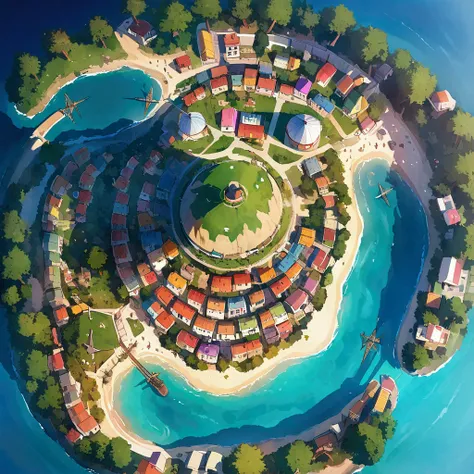 the island Cyprus, top view, colorful