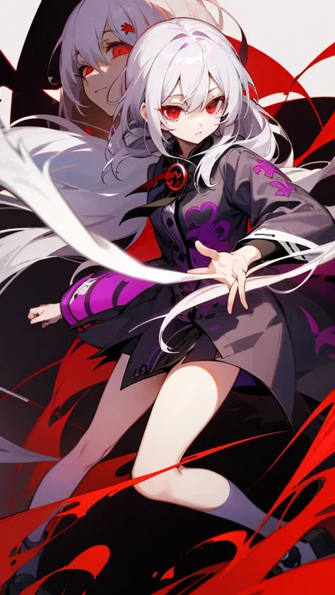 Highest quality　I have long hair　Gray Hair　Sagume Rare God　Red eyes　I dont have anything　Odd Eye　One person　