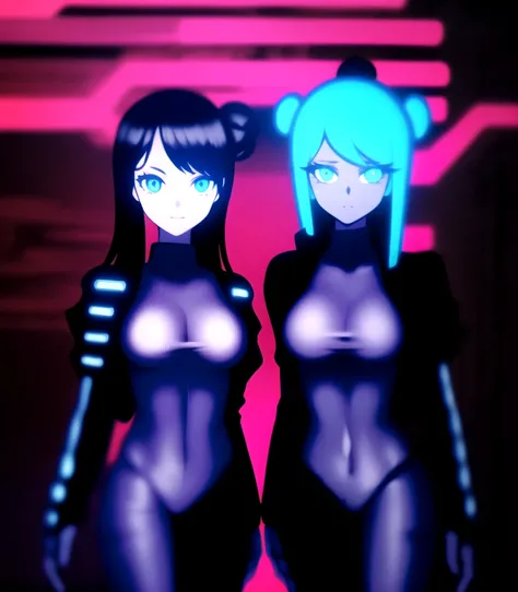 (1girl),
(female focus),

(masterpiece, best quality, highres:1.2),(illustration:1.1),(cyberpunk:1.2),

(hair bun:1.2), light blue hair,blue eyes,(black cyberpunk jacket:1.5),(puffy sleeves:1.2), (black turtleneck:1.2), (black skirt), (white skin),beautifu...