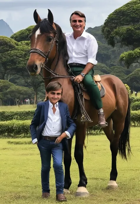 swap the horse for a boy and the face of Jair Bolsonaro 