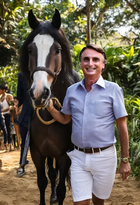 swap the horse for a boy and the face of Jair Bolsonaro 