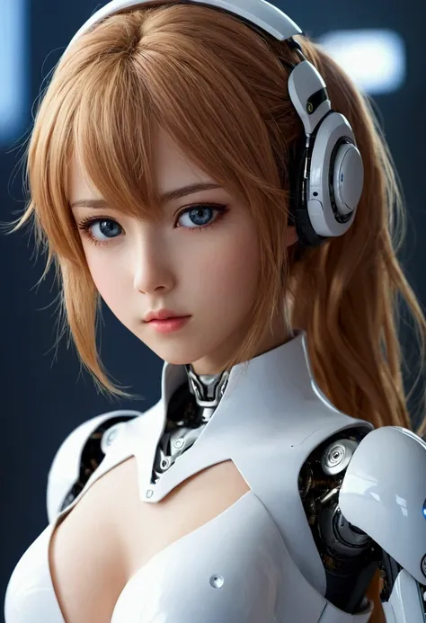 Create anime Beautiful sexy girl A very small part of him looks like a bot and the rest is so beautiful He is looking directly at me