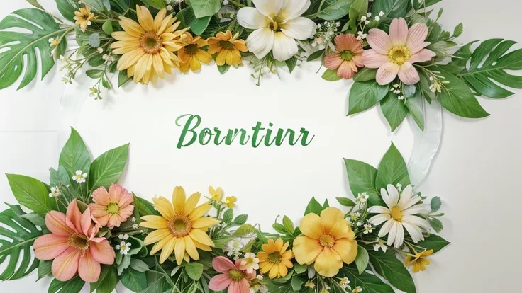 Watercolor of Tropical spring floral green leaves and flowers s isolated on transparent png background, bouquets greeting or wedding card decoration