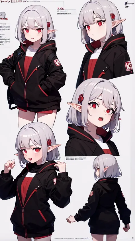 anime girl, grey hair, long hair, short hair, straight hair, bob cut, dilated pupils, devil pupils, open mouth, embarrassed, blush, tongue out, expressionless, naughty face, naughty, yandere, fang, rape face, anime, Conceptual art, high detail, anime style...